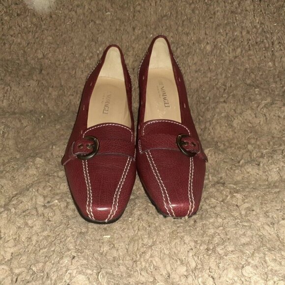 BRUNO MAGLI-Italy-Oxblood Leather-Moccasin Stitch Pumps-Driving-Sz 6.5-Near Mint - Picture 3 of 7
